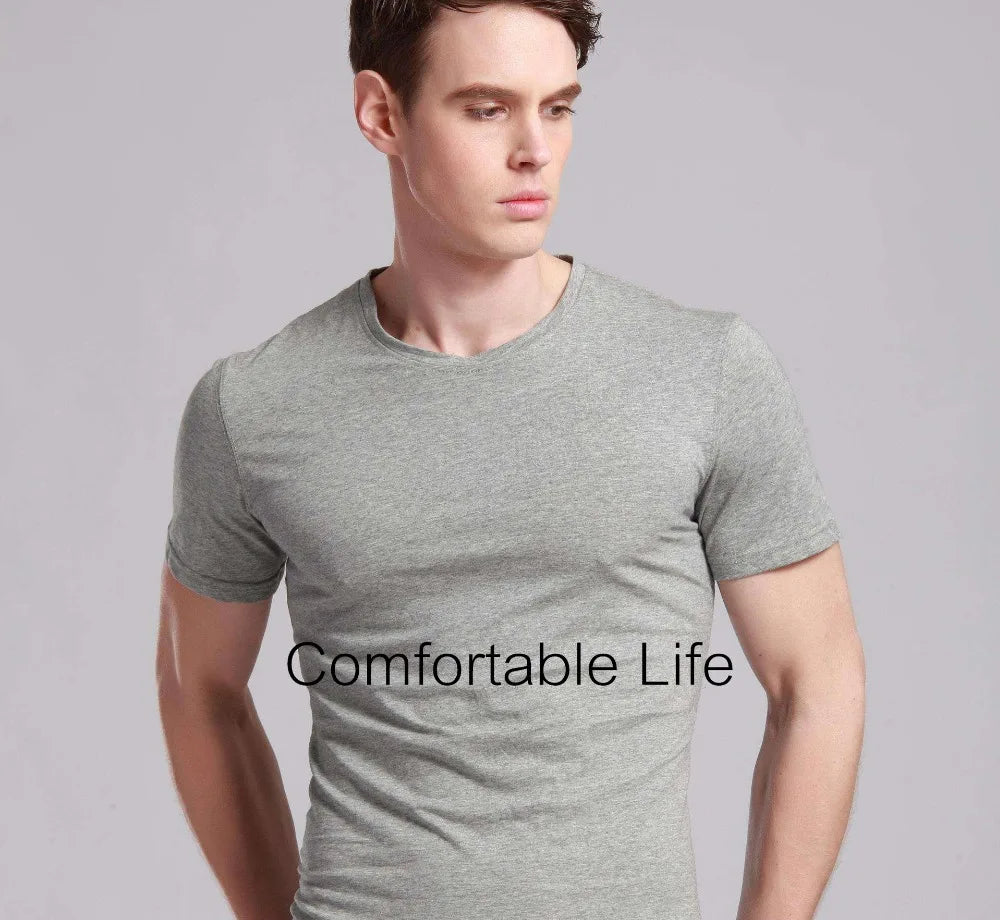 Men's T-Shirt - O-Neck, Pure Color, Short Sleeve, XS-3XL Casual Tee