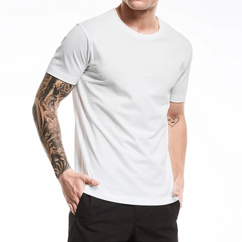 Men's T-Shirt - O-Neck, Pure Color, Short Sleeve, XS-3XL Casual Tee