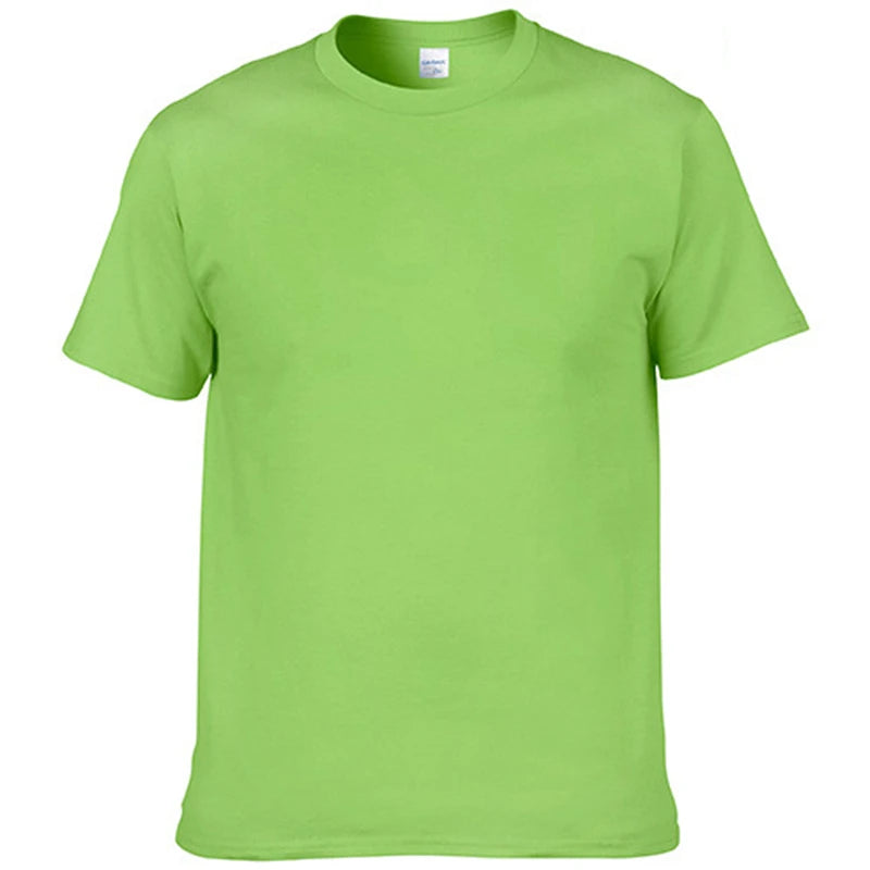 Men's T-Shirt - O-Neck, Pure Color, Short Sleeve, XS-3XL Casual Tee