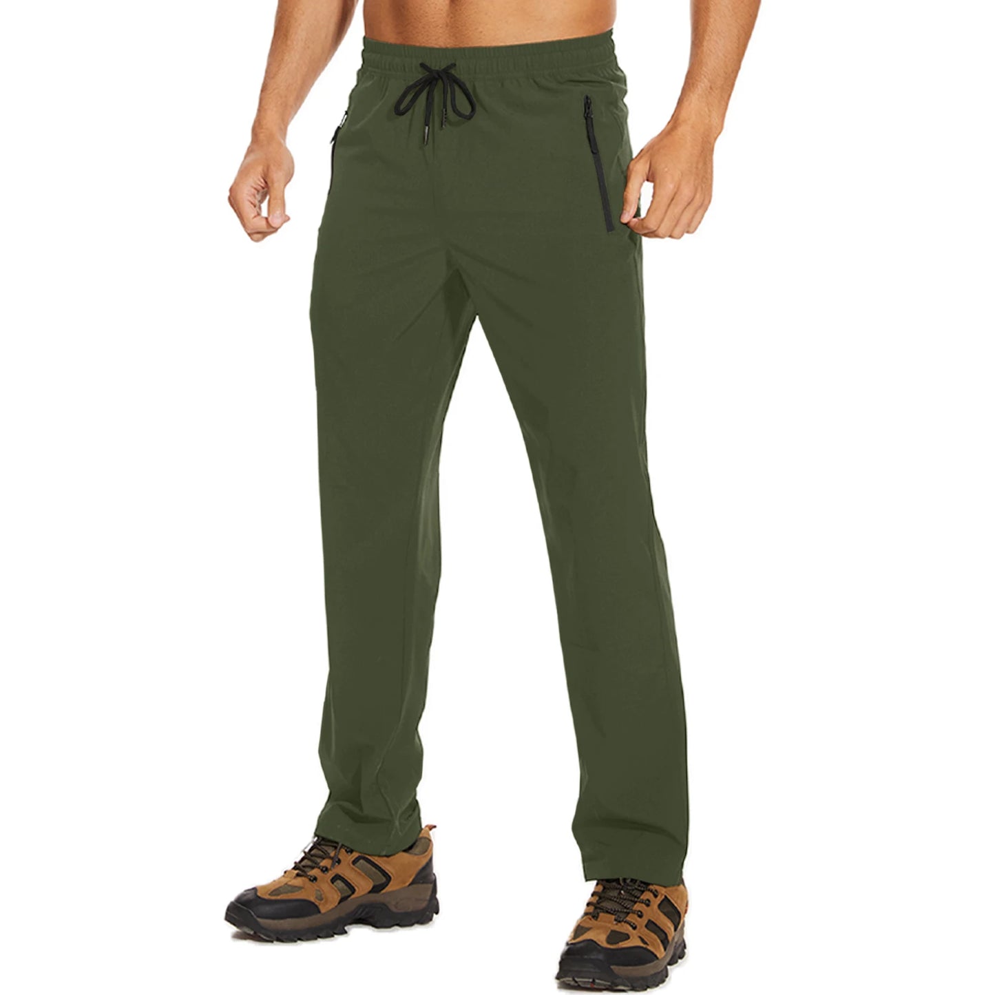 Men's 4-Season Hiking Pants – Quick-Dry, Lightweight Outdoor Trousers for Running, Jogging, Camping, and Sports with Zipper Pockets