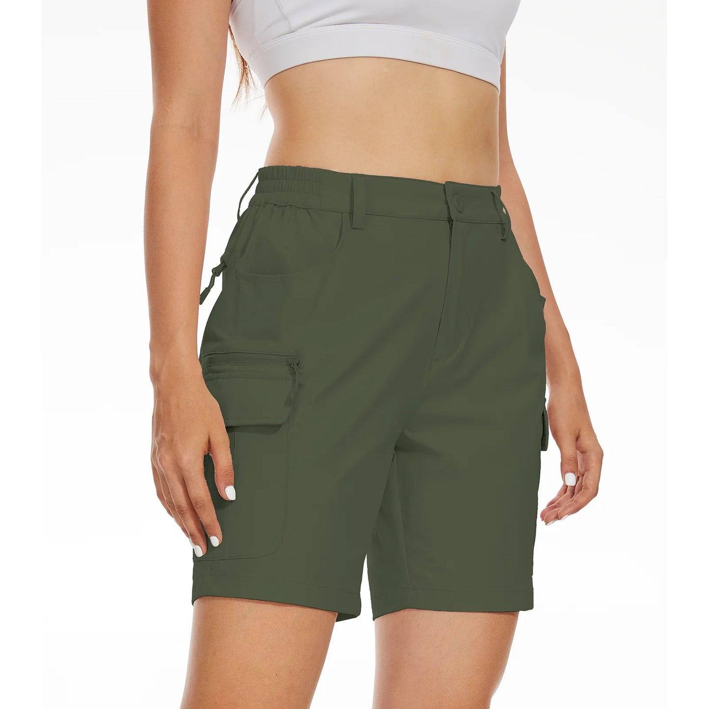 Women's Quick-Dry Hiking Shorts - Lightweight, Water-Resistant, Breathable Cargo Shorts for Outdoor, Running & Golf
