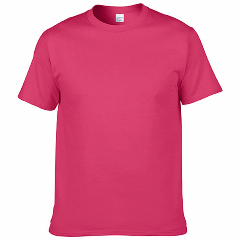 Men's T-Shirt - O-Neck, Pure Color, Short Sleeve, XS-3XL Casual Tee