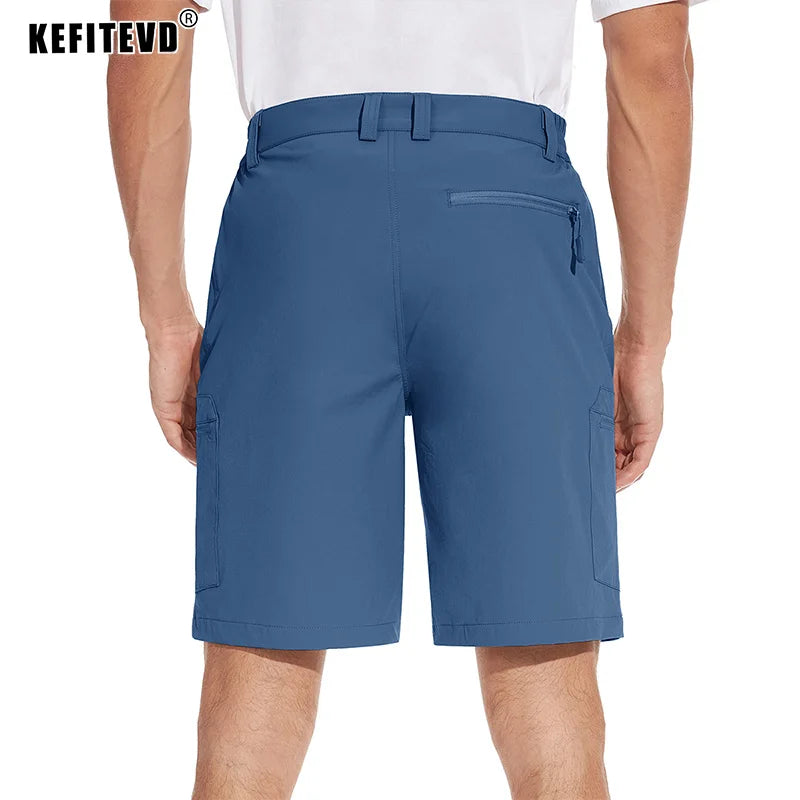 Men's Quick-Dry Hiking Shorts - Outdoor Camping, Fishing & Work Shorts with Zipper Pockets