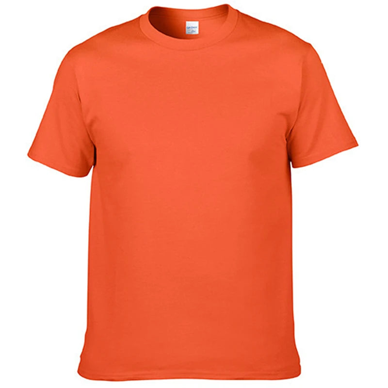 Men's T-Shirt - O-Neck, Pure Color, Short Sleeve, XS-3XL Casual Tee