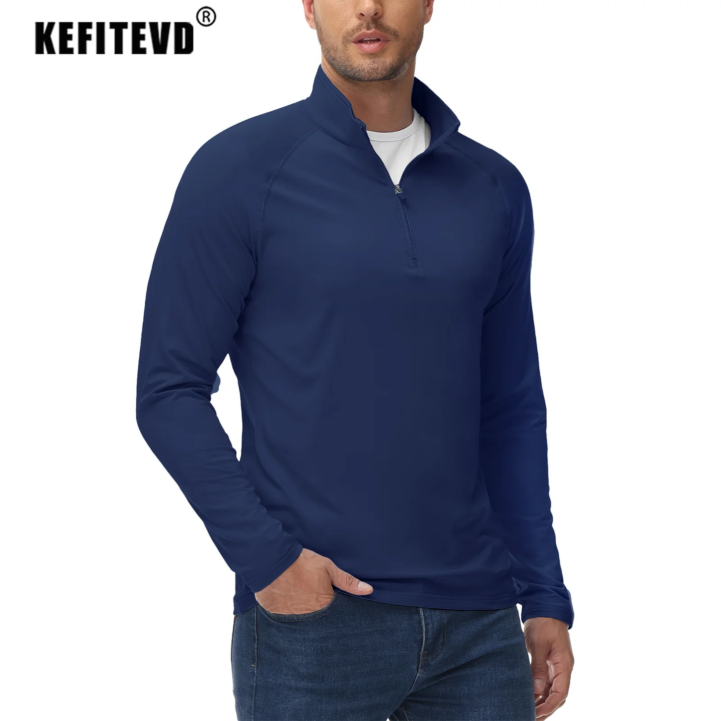 Men's Spring Soft Fleece-Lined Sweatshirt – Long Sleeve 1/4 Zip Thermal Shirt for Workout, Hiking, and Casual Wear