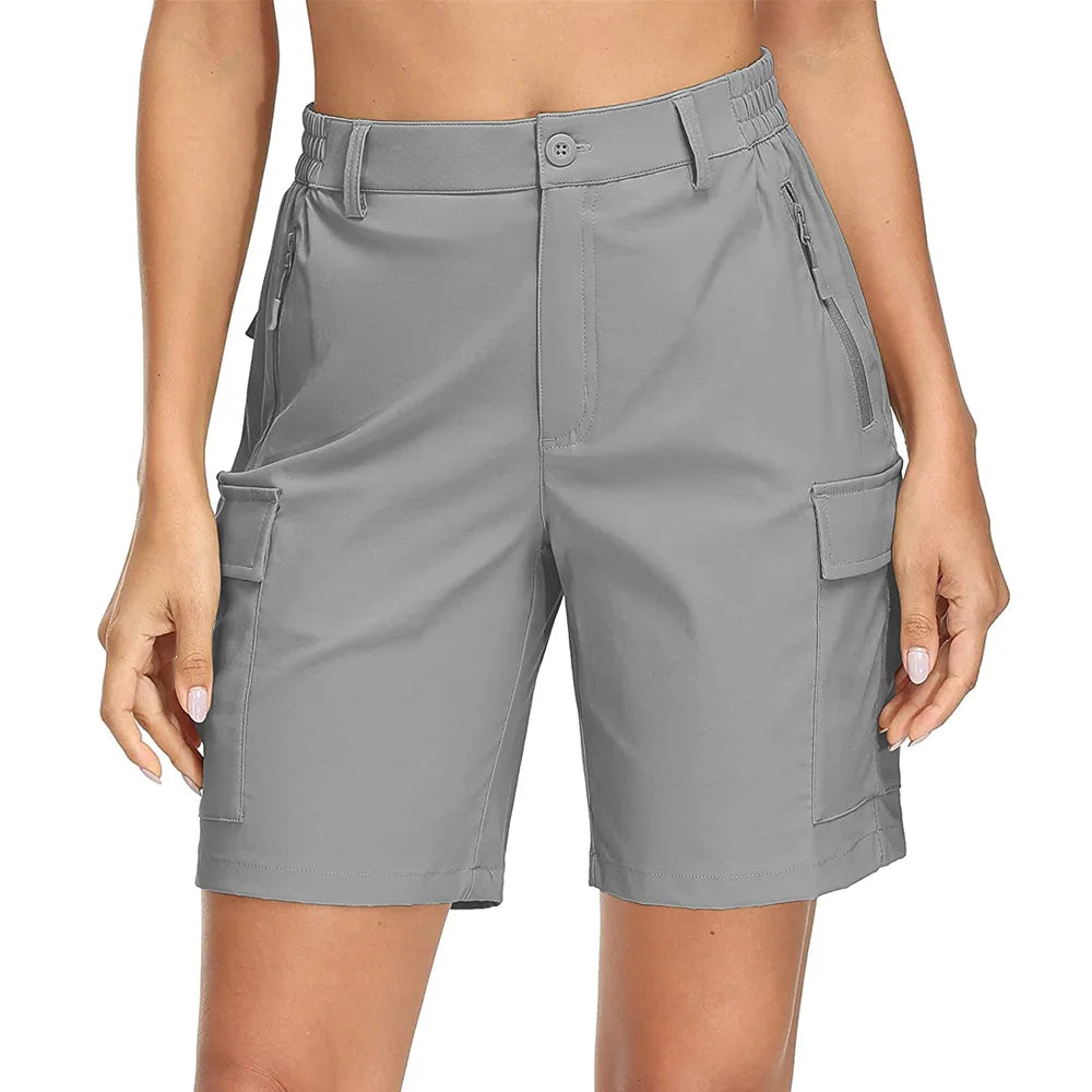 Women's Quick-Dry Hiking Shorts - Waterproof, Lightweight Cargo Shorts with Multi Pockets for Trekking & Camping