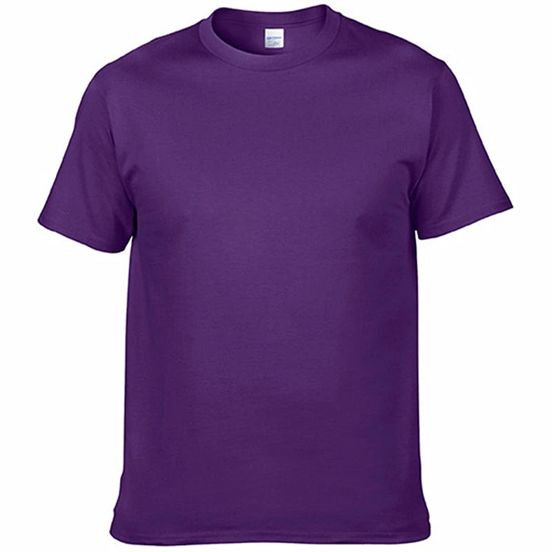 Men's T-Shirt - O-Neck, Pure Color, Short Sleeve, XS-3XL Casual Tee
