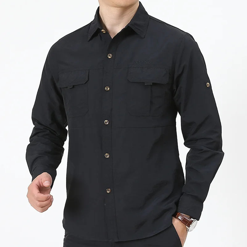 Men's Quick-Dry Oversized Shirt - Lightweight, Breathable Fishing & Camping Shirt