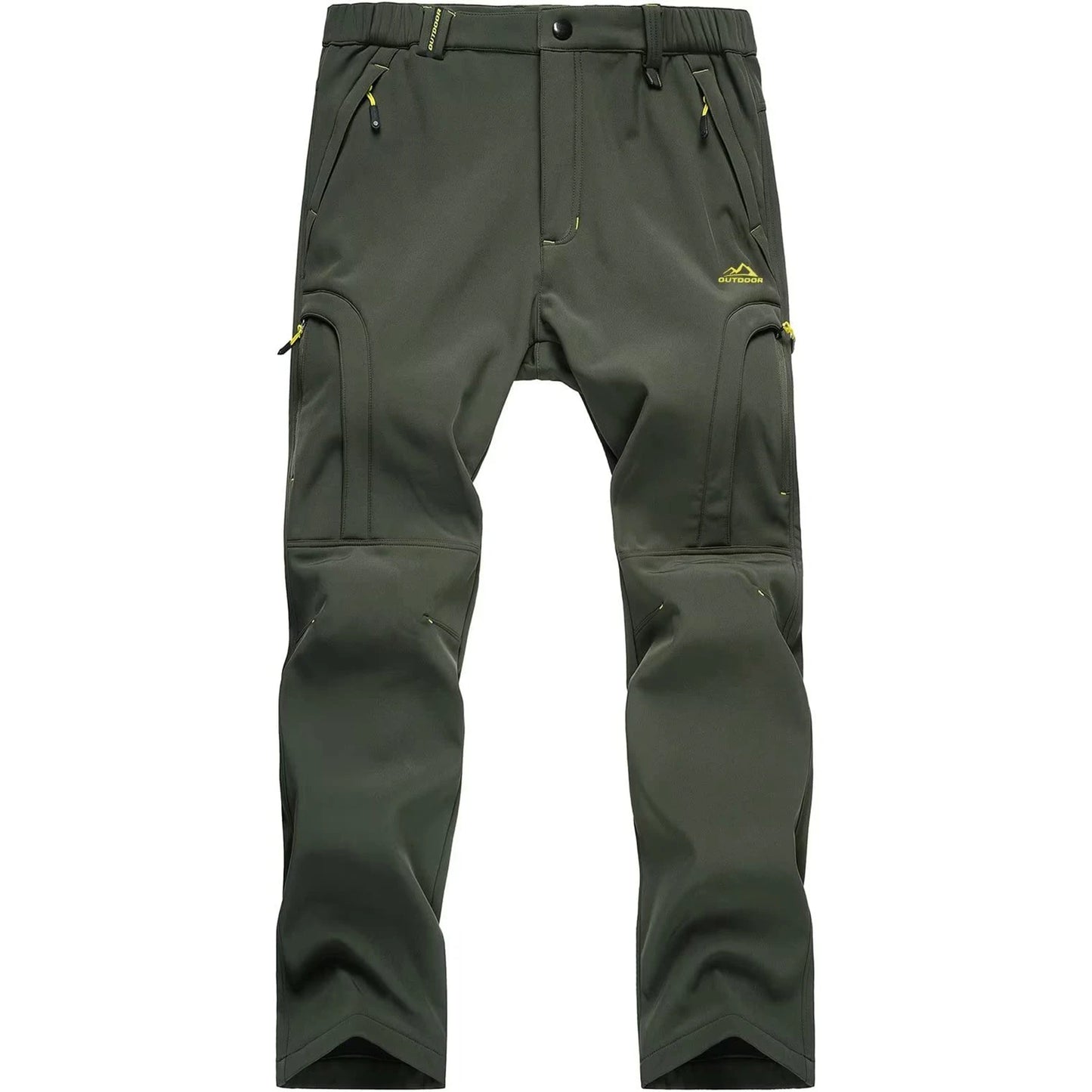 Men's Winter Soft Shell Ski Pants – Waterproof, Fleece-Lined, and Windproof Thermal Trousers for Outdoor Activities, Hiking, and Camping