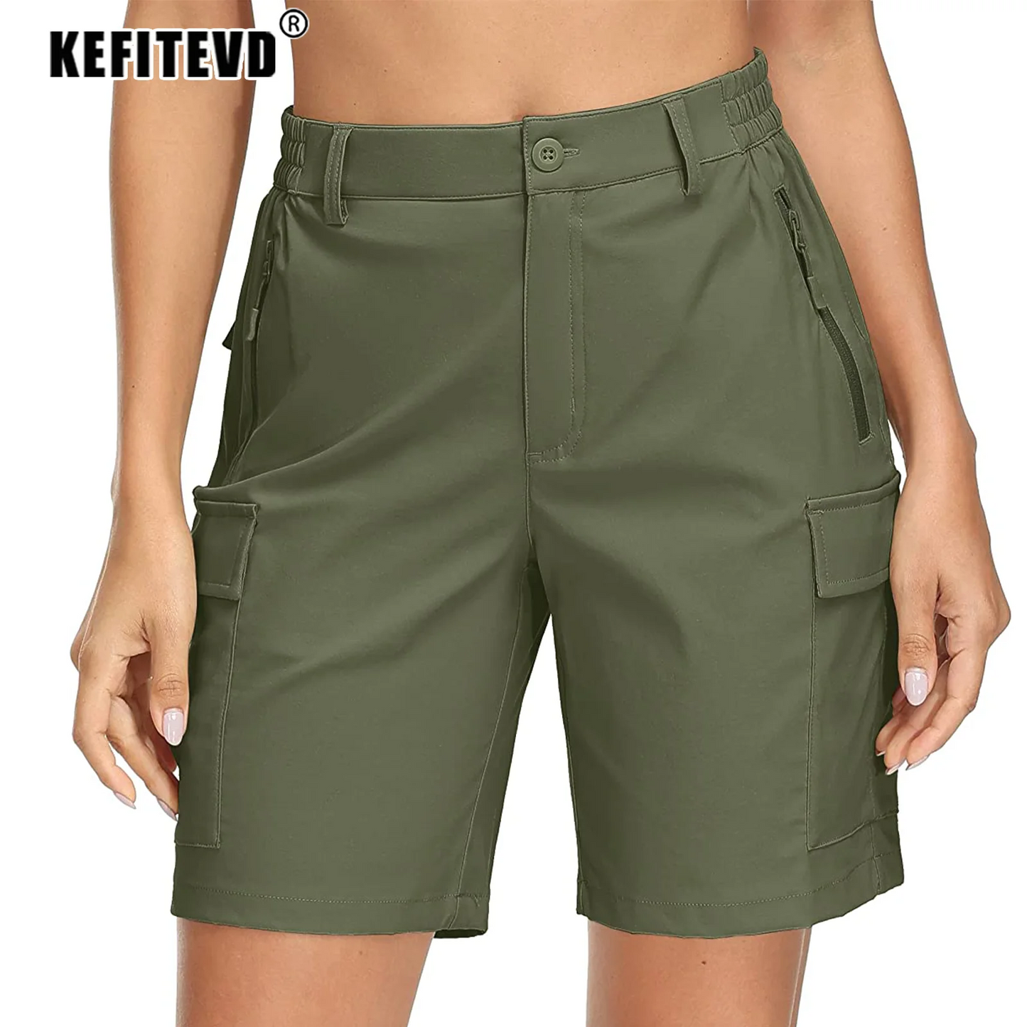Women's Quick-Dry Hiking Shorts - Waterproof, Lightweight Cargo Shorts with Multi Pockets for Trekking & Camping