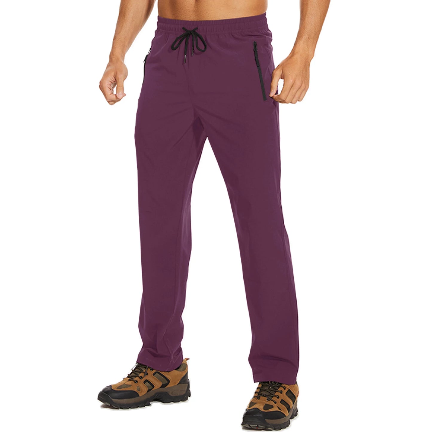 Men's 4-Season Hiking Pants – Quick-Dry, Lightweight Outdoor Trousers for Running, Jogging, Camping, and Sports with Zipper Pockets