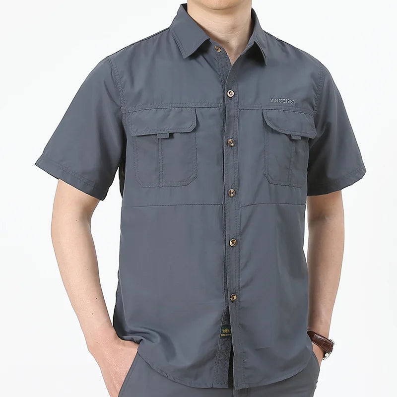 Men's Quick-Dry Oversized Shirt - Lightweight, Breathable Fishing & Camping Shirt