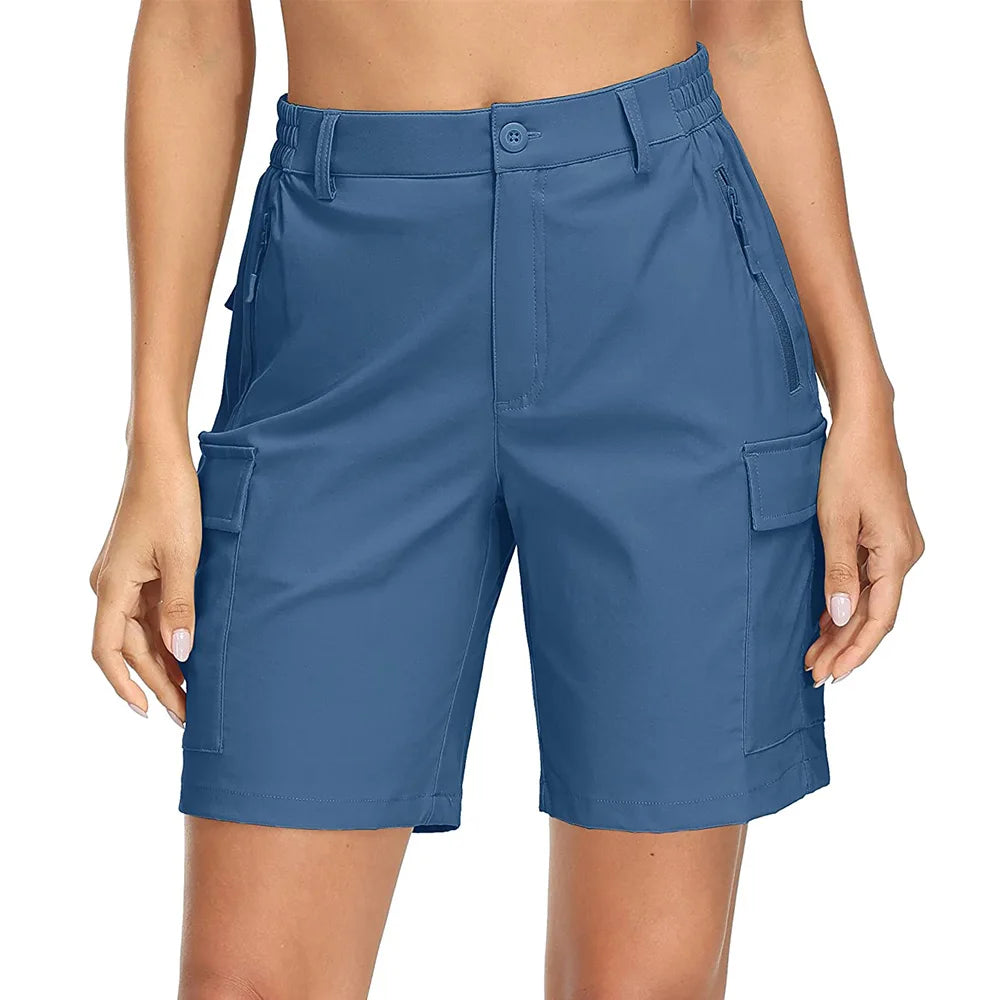 Women's Quick-Dry Hiking Shorts - Waterproof, Lightweight Cargo Shorts with Multi Pockets for Trekking & Camping