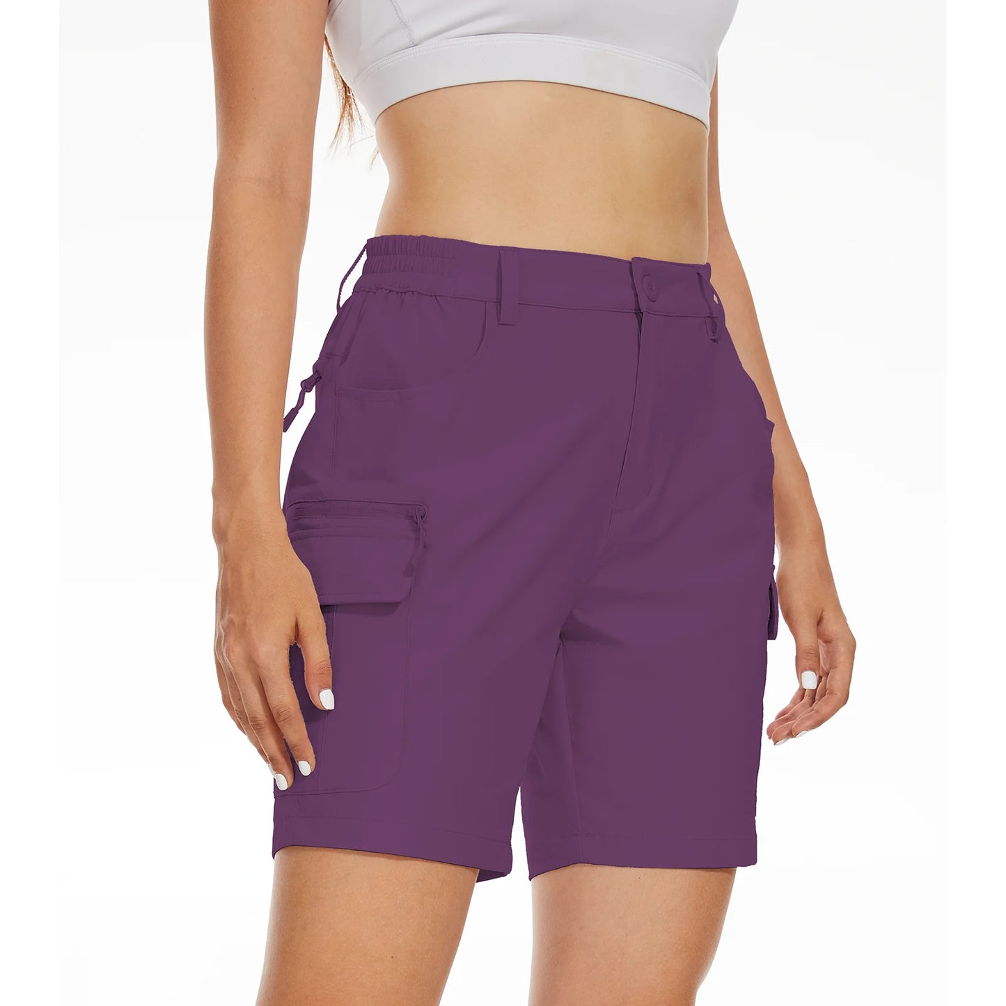 Women's Quick-Dry Hiking Shorts - Lightweight, Water-Resistant, Breathable Cargo Shorts for Outdoor, Running & Golf