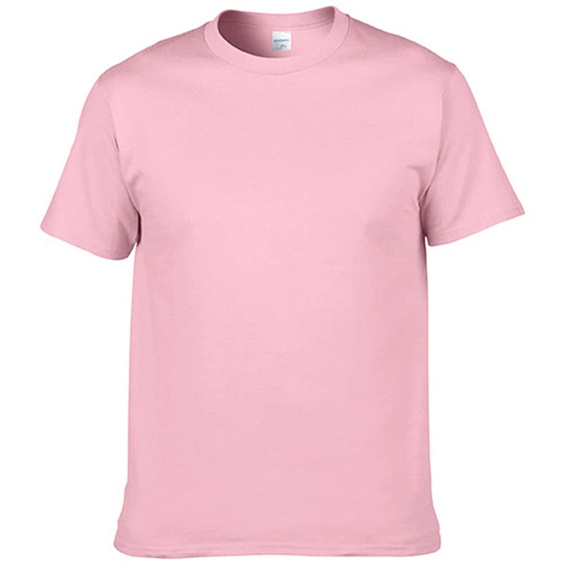 Men's T-Shirt - O-Neck, Pure Color, Short Sleeve, XS-3XL Casual Tee