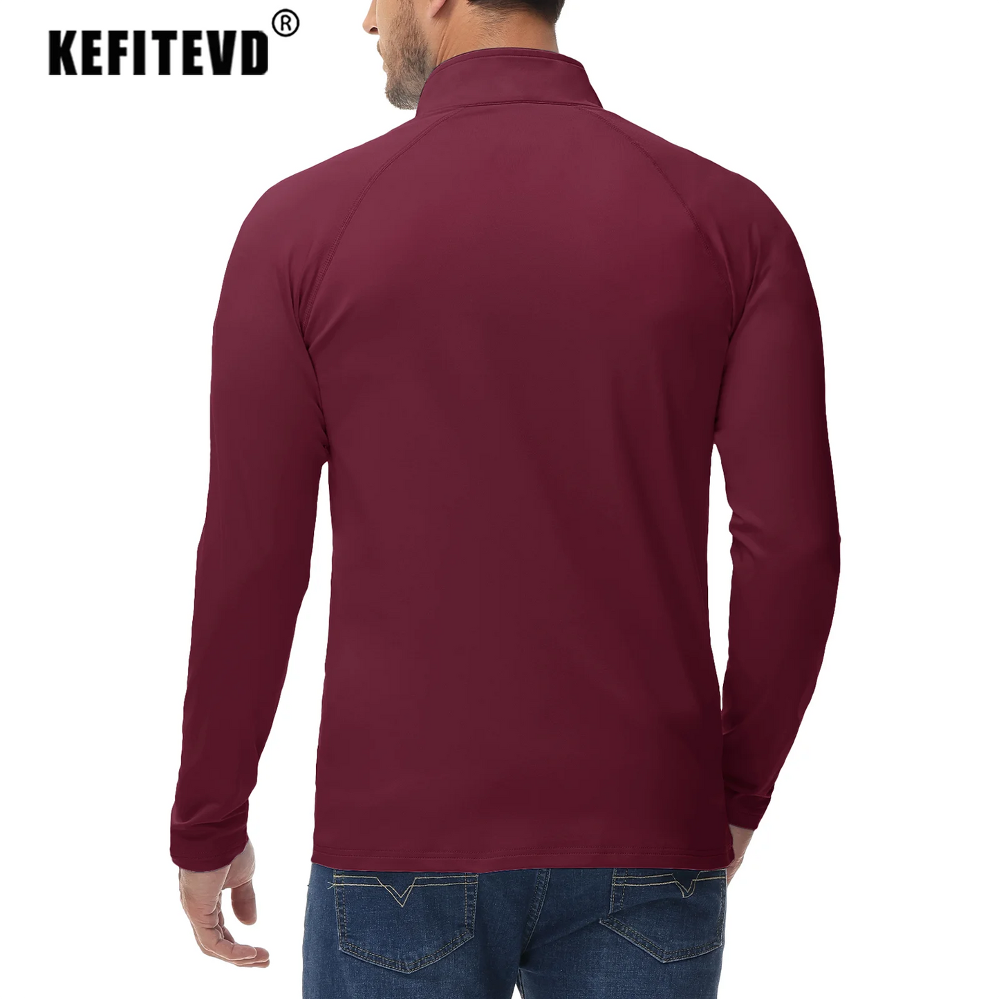 Men's Spring Soft Fleece-Lined Sweatshirt – Long Sleeve 1/4 Zip Thermal Shirt for Workout, Hiking, and Casual Wear