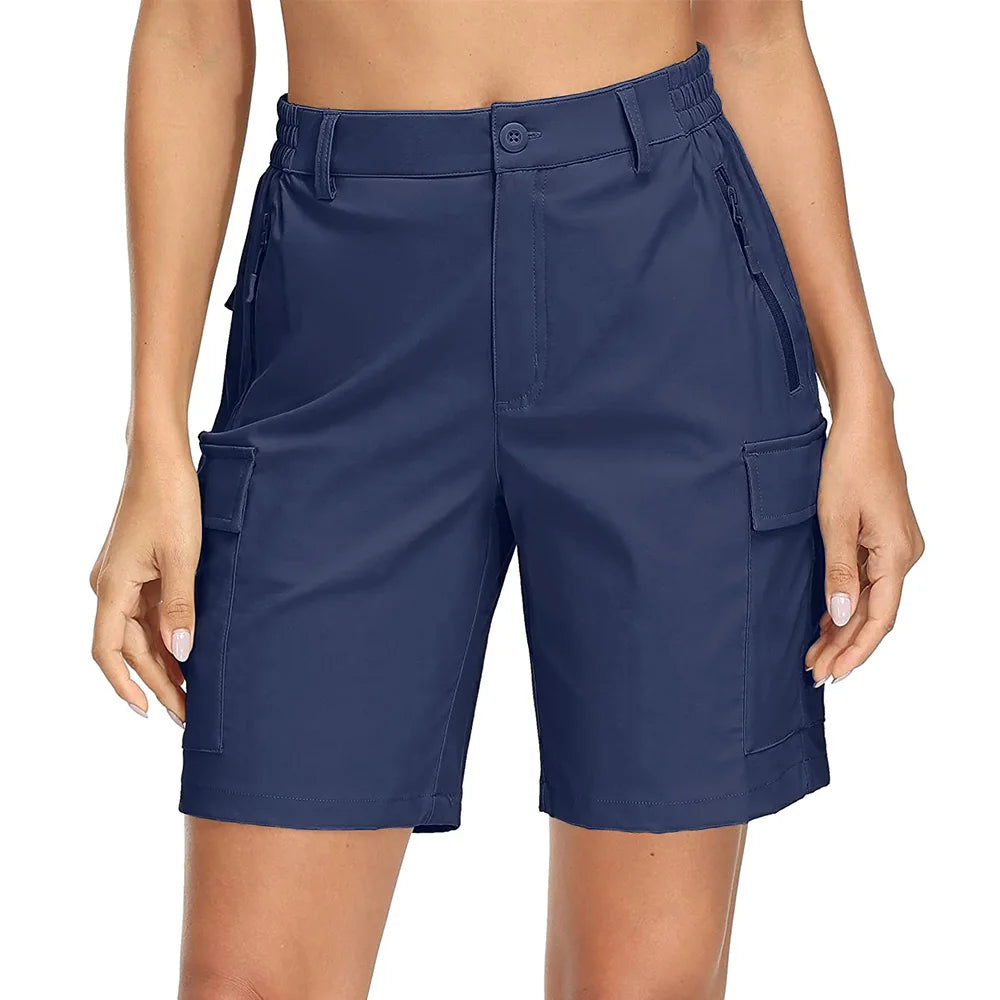 Women's Quick-Dry Hiking Shorts - Waterproof, Lightweight Cargo Shorts with Multi Pockets for Trekking & Camping