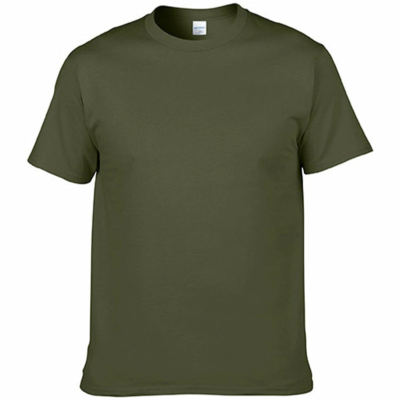 Men's T-Shirt - O-Neck, Pure Color, Short Sleeve, XS-3XL Casual Tee