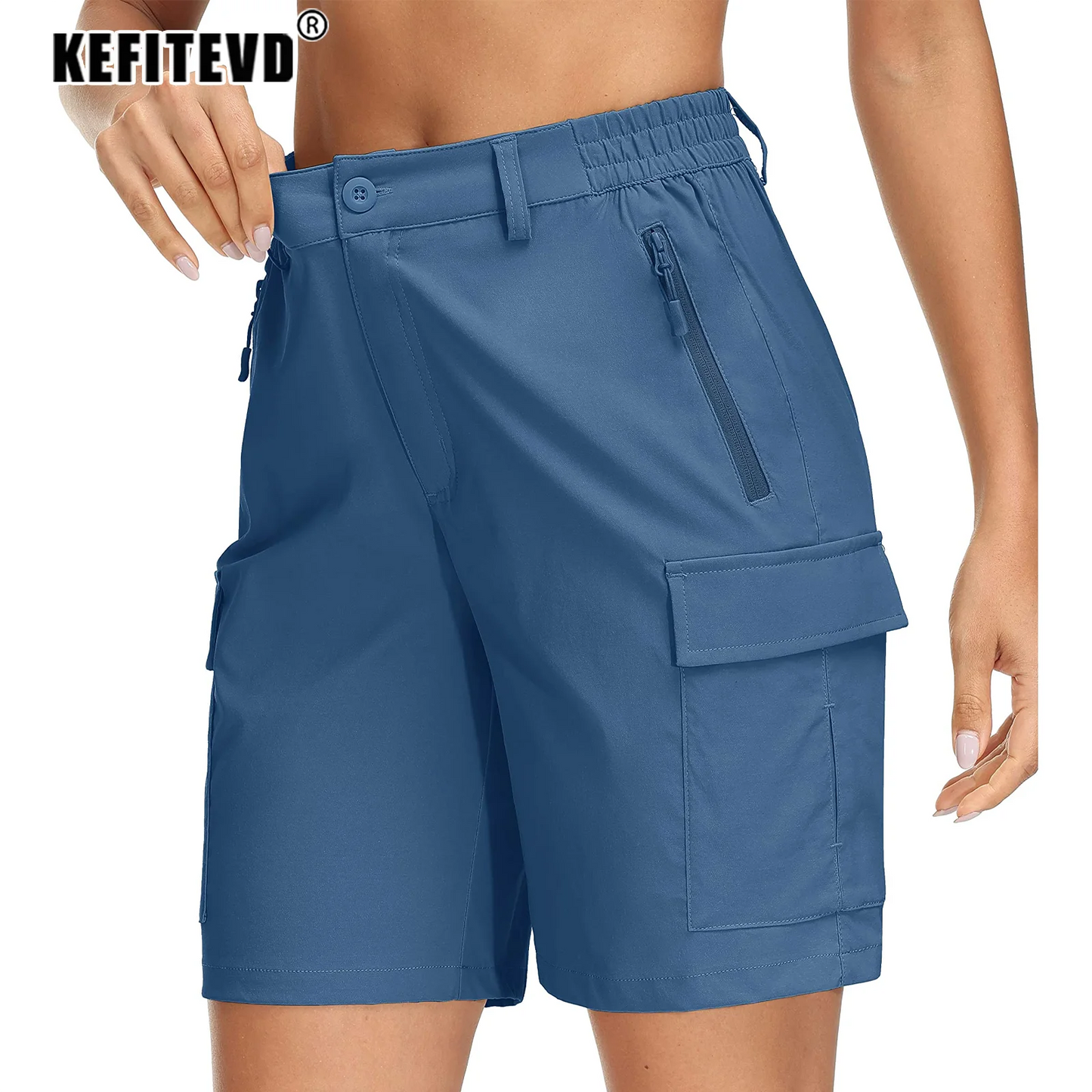 Women's Quick-Dry Hiking Shorts - Waterproof, Lightweight Cargo Shorts with Multi Pockets for Trekking & Camping