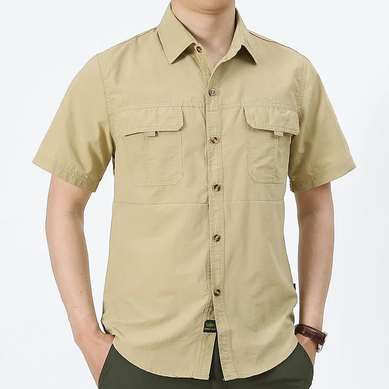 Men's Quick-Dry Oversized Shirt - Lightweight, Breathable Fishing & Camping Shirt