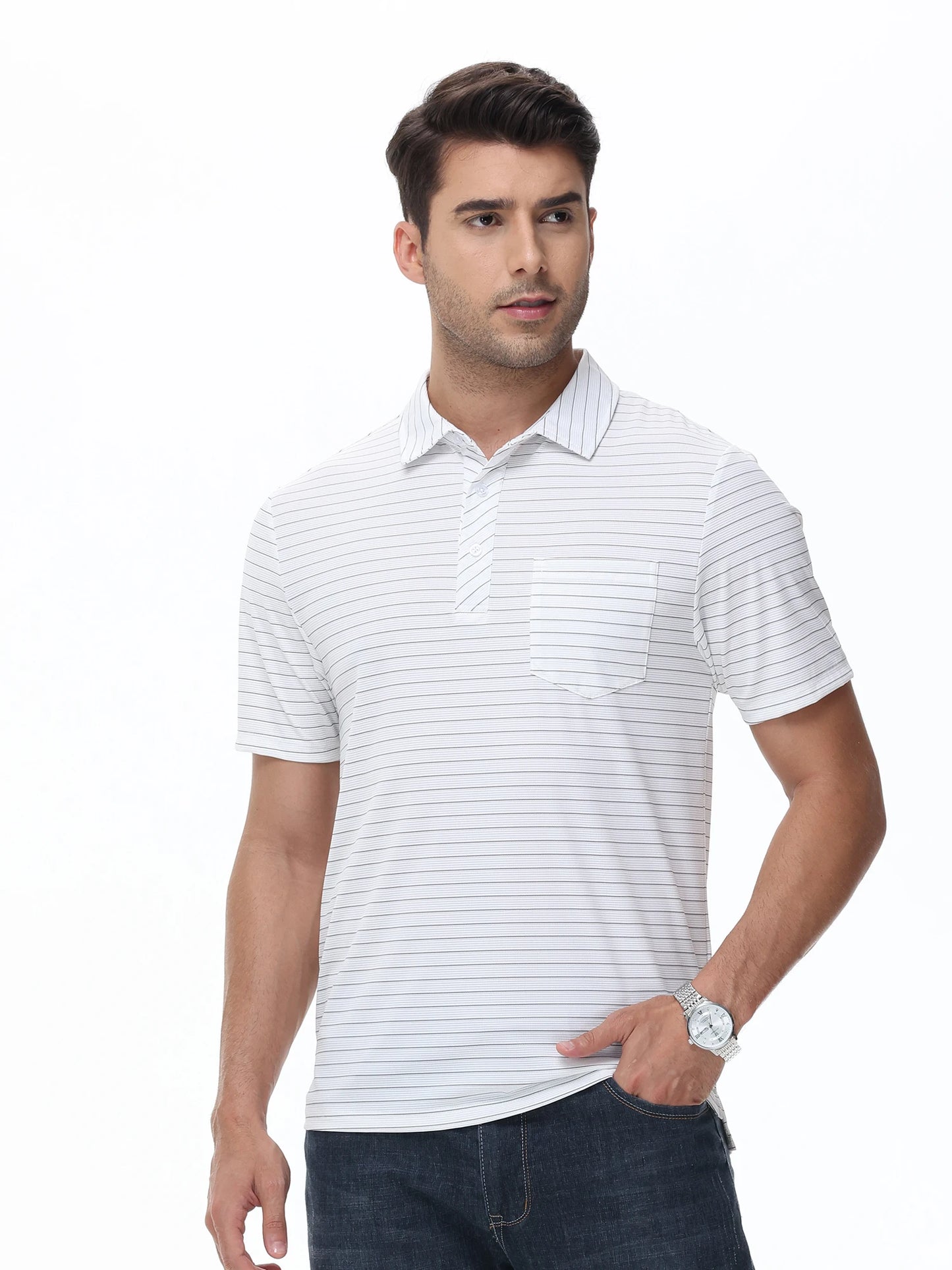 Men's Casual Polo – Short Sleeve Streetwear Shirt for Vacation & Daily Wear