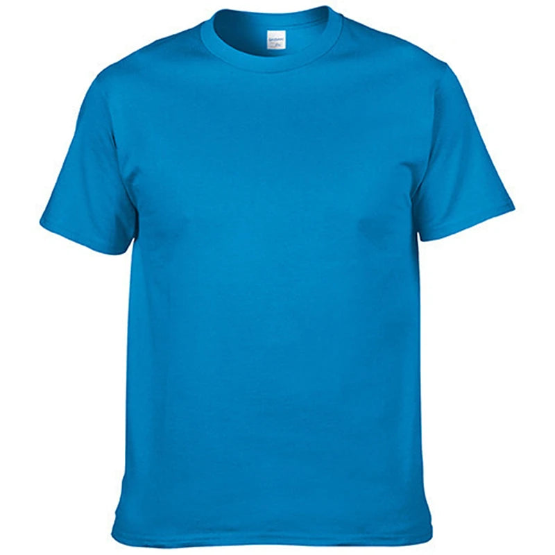 Men's T-Shirt - O-Neck, Pure Color, Short Sleeve, XS-3XL Casual Tee