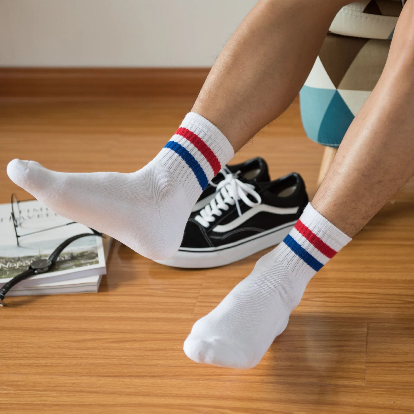 Men's Vintage Striped Ankle Socks