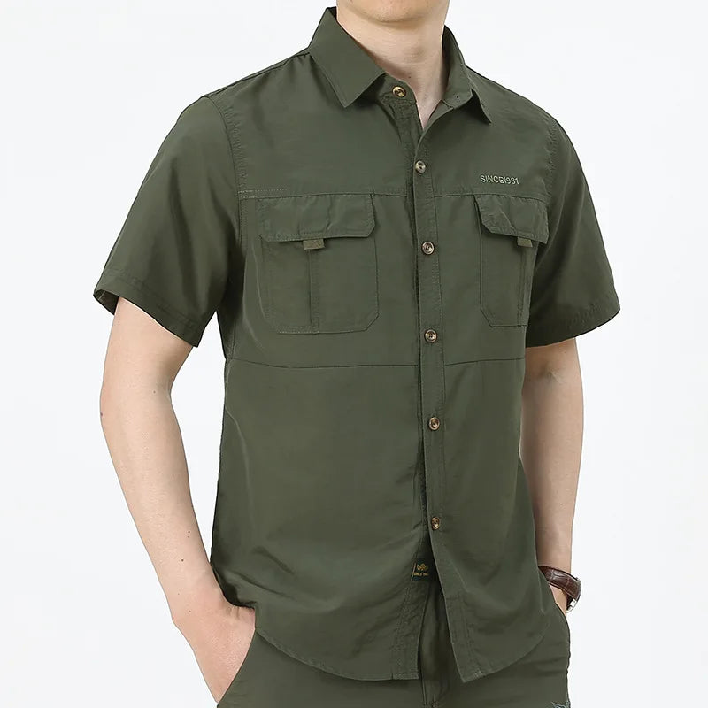 Men's Quick-Dry Oversized Shirt - Lightweight, Breathable Fishing & Camping Shirt