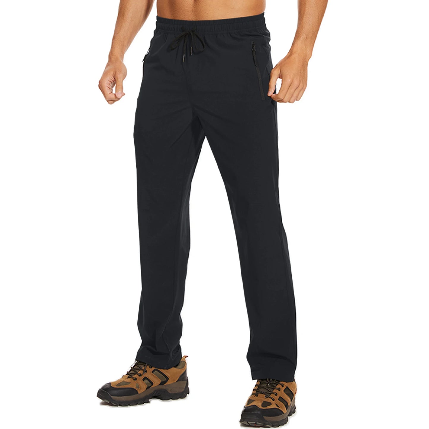 Men's 4-Season Hiking Pants – Quick-Dry, Lightweight Outdoor Trousers for Running, Jogging, Camping, and Sports with Zipper Pockets