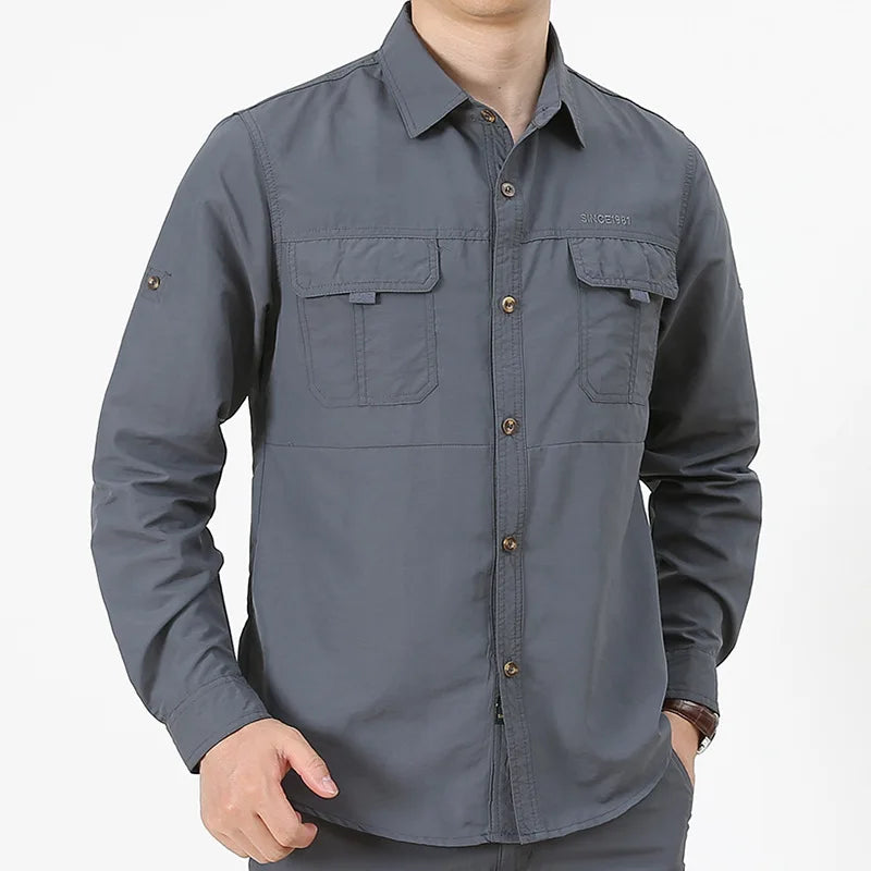 Men's Quick-Dry Oversized Shirt - Lightweight, Breathable Fishing & Camping Shirt