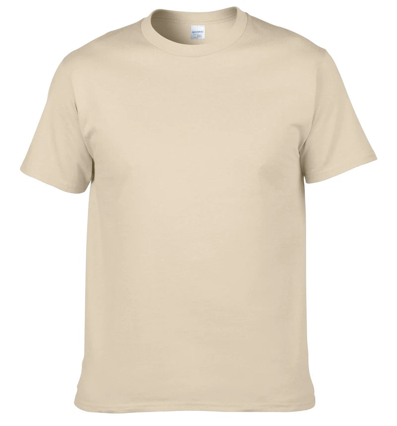 Men's T-Shirt - O-Neck, Pure Color, Short Sleeve, XS-3XL Casual Tee