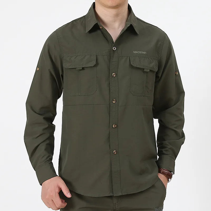 Men's Quick-Dry Oversized Shirt - Lightweight, Breathable Fishing & Camping Shirt