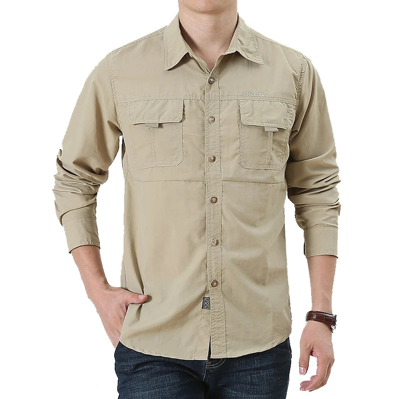 Men's Quick-Dry Oversized Shirt - Lightweight, Breathable Fishing & Camping Shirt