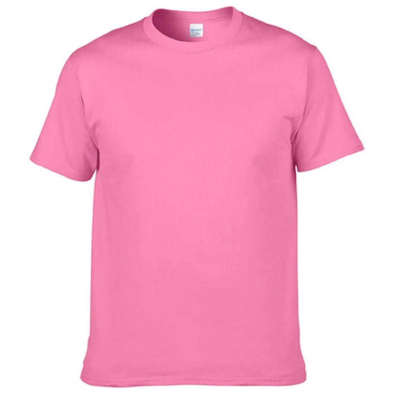 Men's T-Shirt - O-Neck, Pure Color, Short Sleeve, XS-3XL Casual Tee