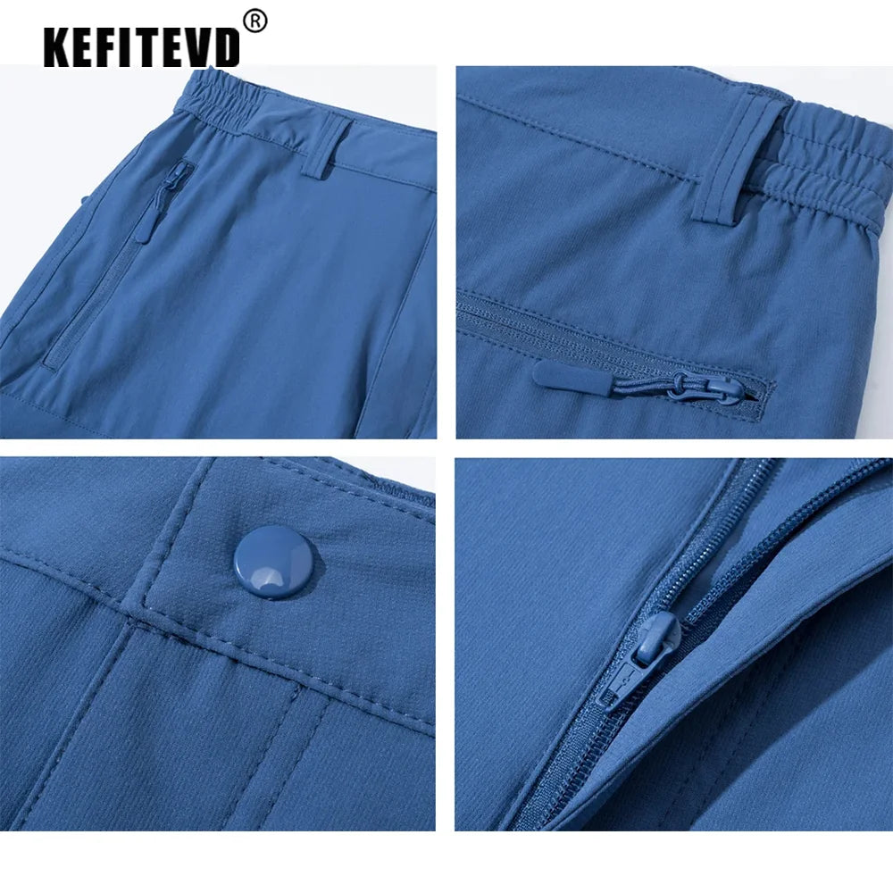 Men's Quick-Dry Hiking Shorts - Outdoor Camping, Fishing & Work Shorts with Zipper Pockets