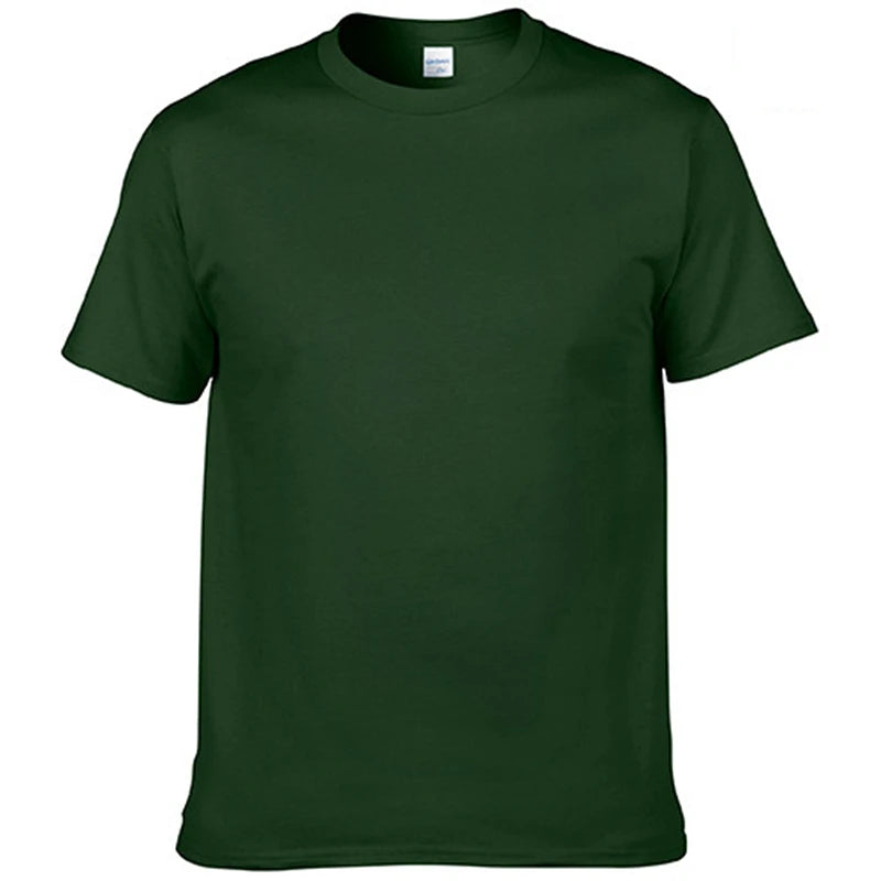 Men's T-Shirt - O-Neck, Pure Color, Short Sleeve, XS-3XL Casual Tee