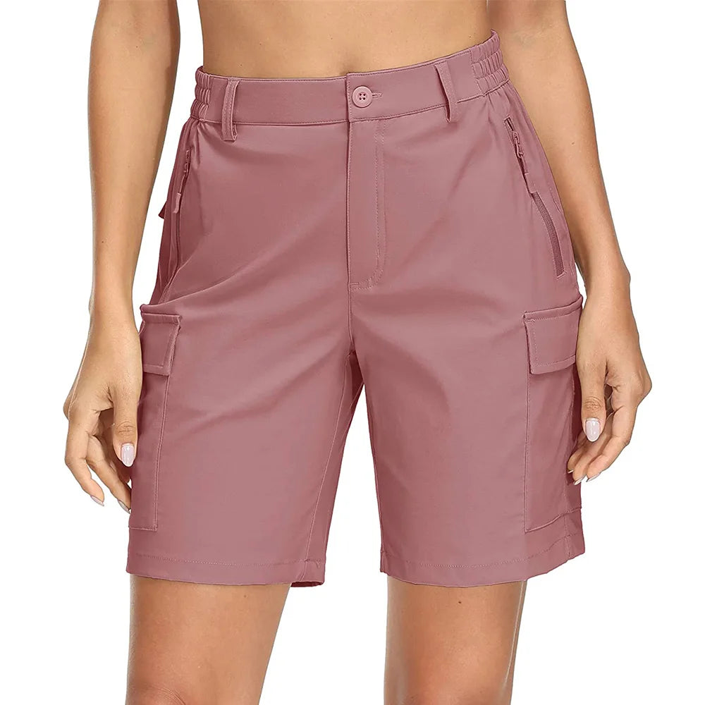 Women's Quick-Dry Hiking Shorts - Waterproof, Lightweight Cargo Shorts with Multi Pockets for Trekking & Camping