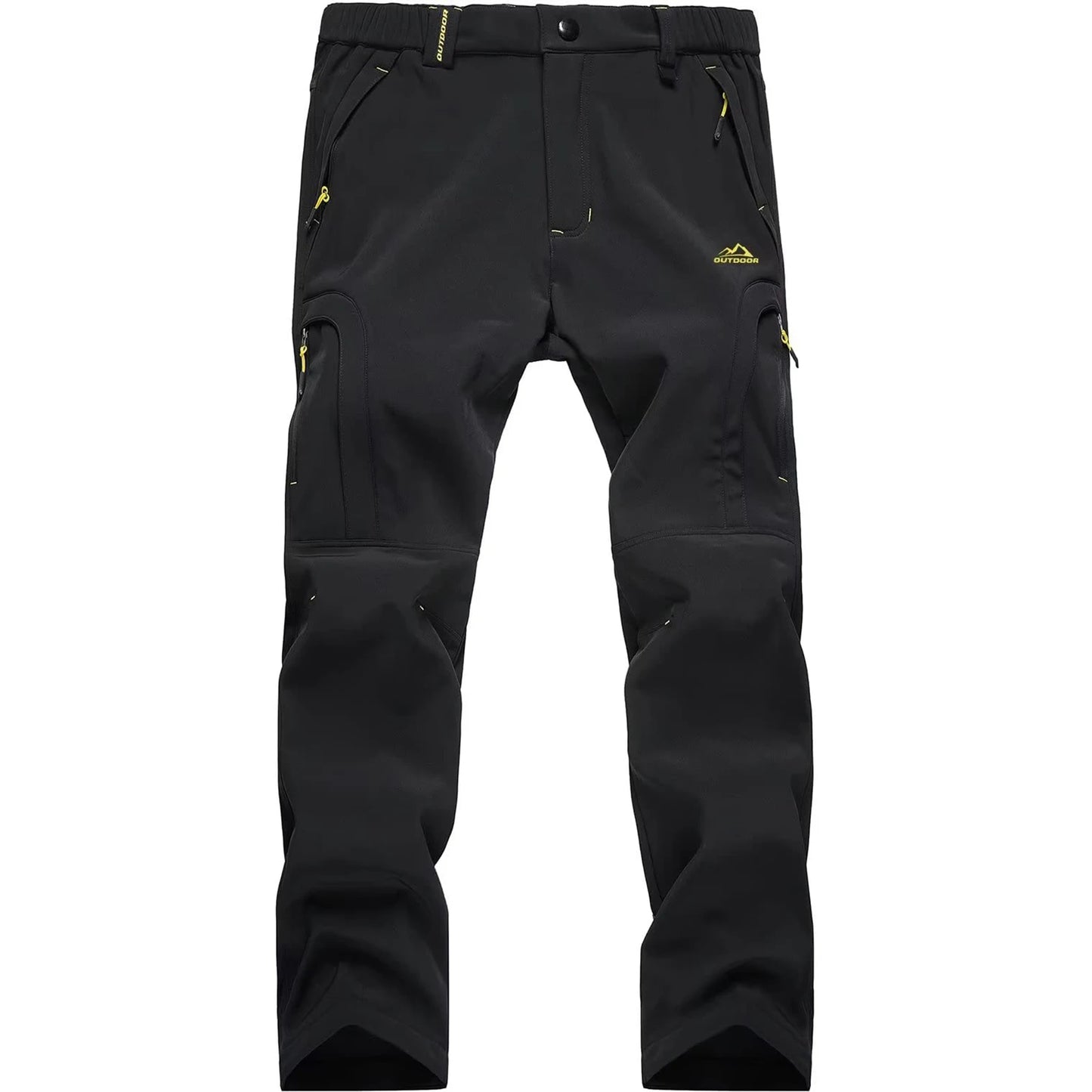 Men's Winter Soft Shell Ski Pants – Waterproof, Fleece-Lined, and Windproof Thermal Trousers for Outdoor Activities, Hiking, and Camping