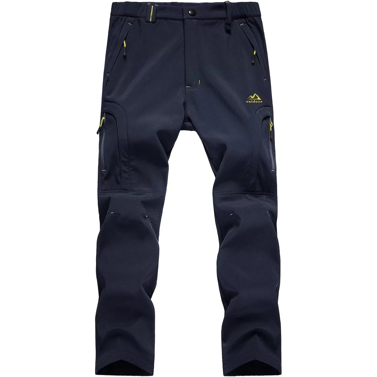 Men's Winter Soft Shell Ski Pants – Waterproof, Fleece-Lined, and Windproof Thermal Trousers for Outdoor Activities, Hiking, and Camping