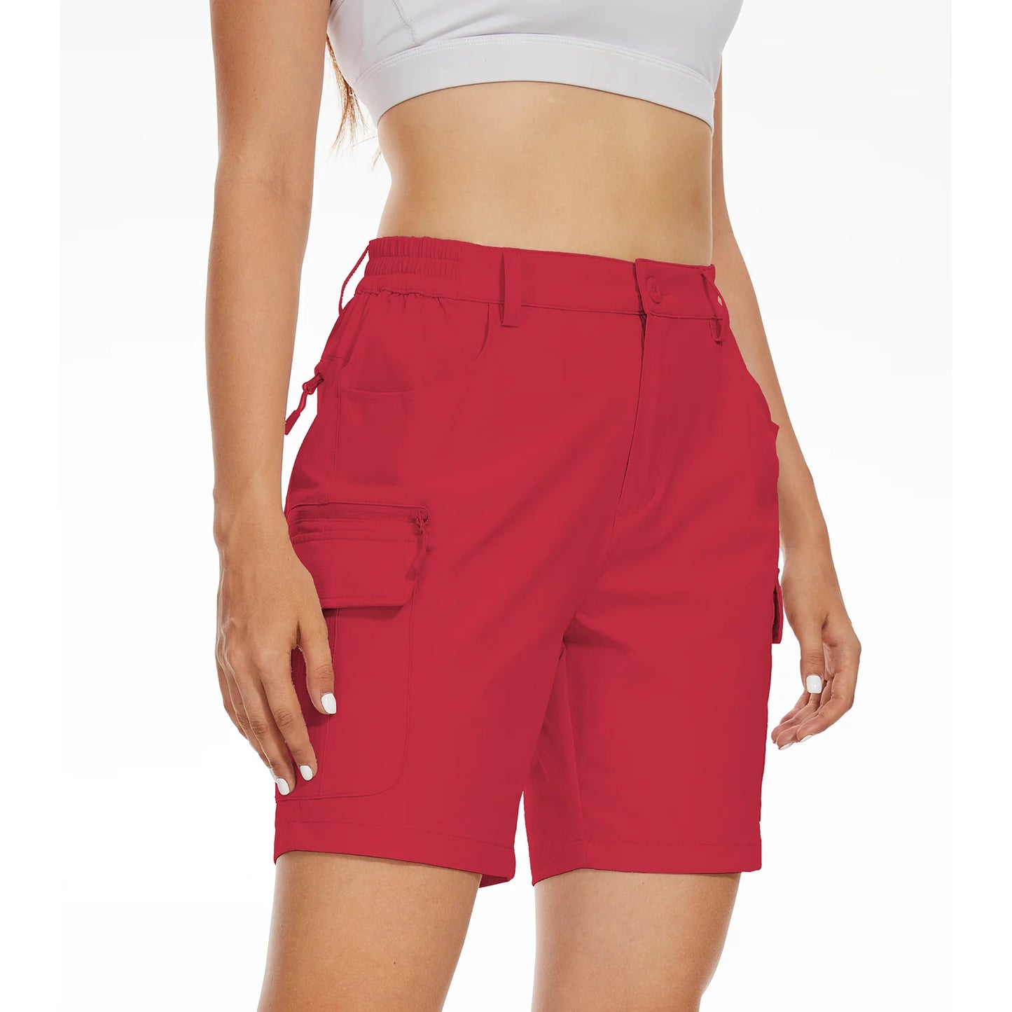 Women's Quick-Dry Hiking Shorts - Lightweight, Water-Resistant, Breathable Cargo Shorts for Outdoor, Running & Golf