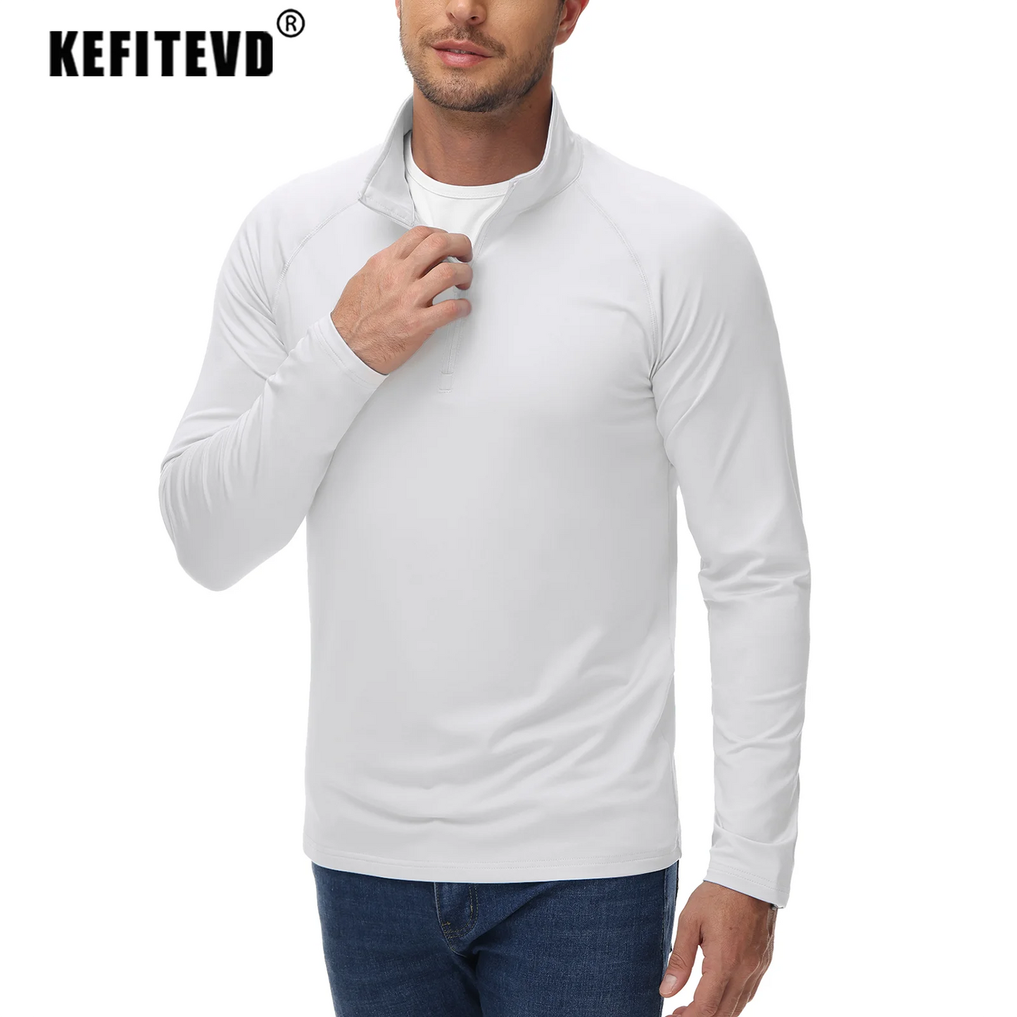 Men's Spring Soft Fleece-Lined Sweatshirt – Long Sleeve 1/4 Zip Thermal Shirt for Workout, Hiking, and Casual Wear