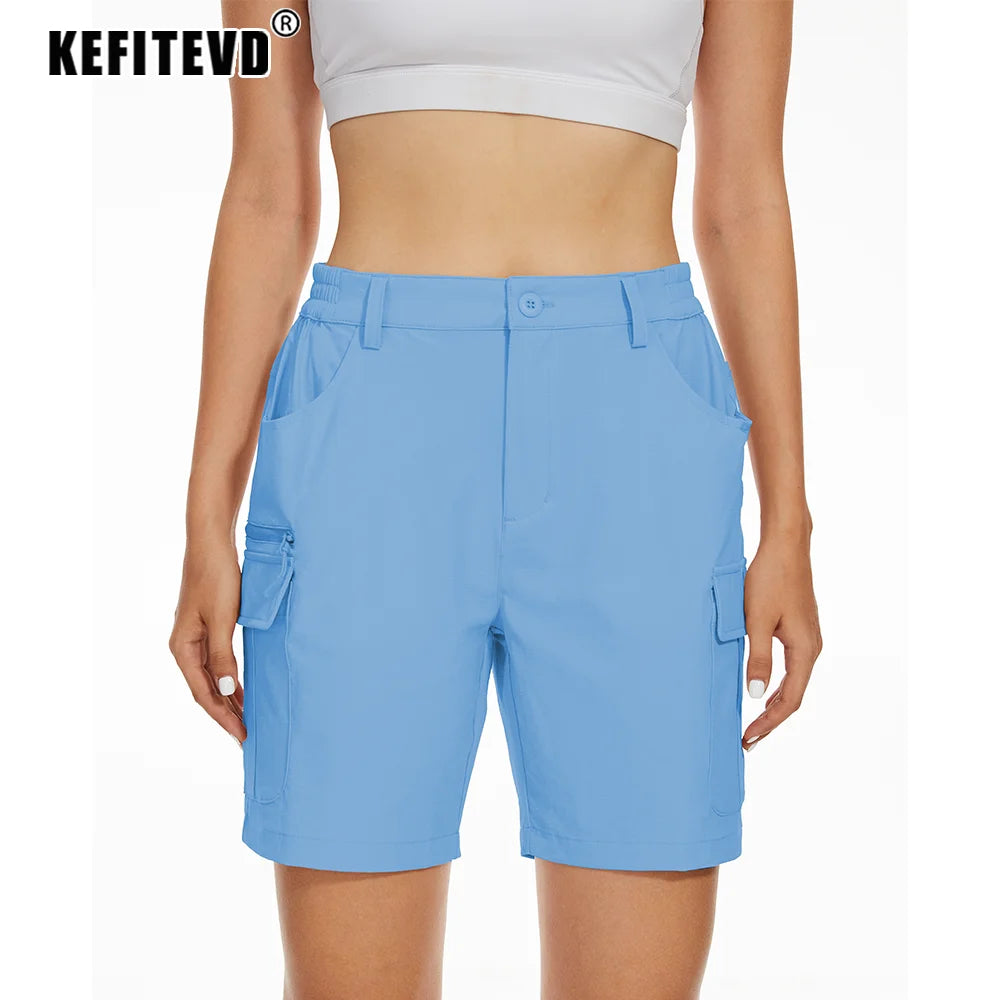 Women's Quick-Dry Hiking Shorts - Lightweight, Water-Resistant, Breathable Cargo Shorts for Outdoor, Running & Golf