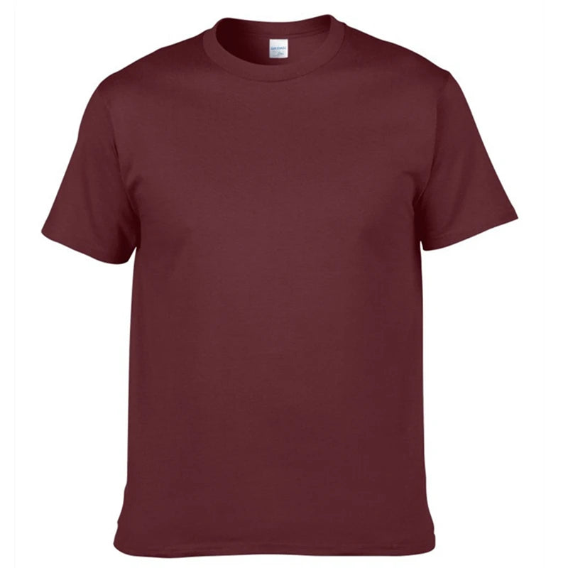 Men's T-Shirt - O-Neck, Pure Color, Short Sleeve, XS-3XL Casual Tee