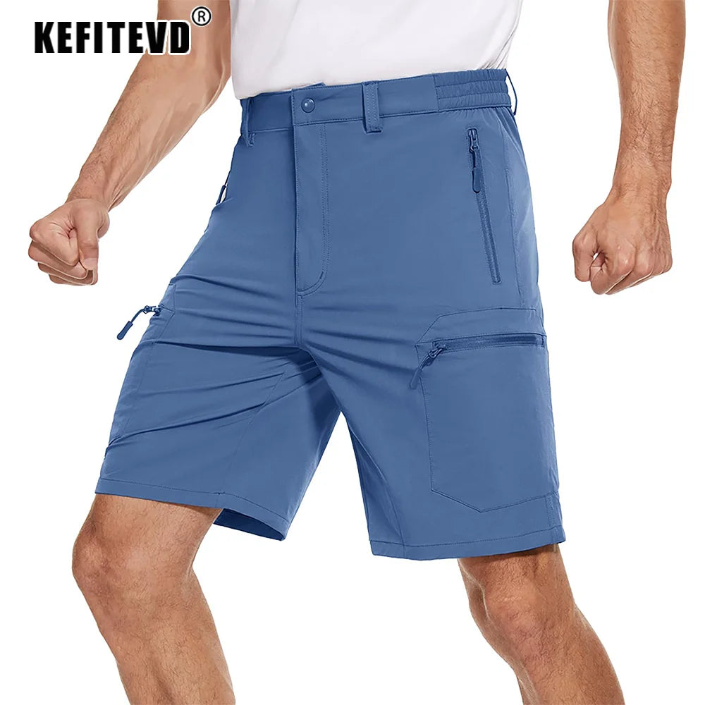 Men's Quick-Dry Hiking Shorts - Outdoor Camping, Fishing & Work Shorts with Zipper Pockets