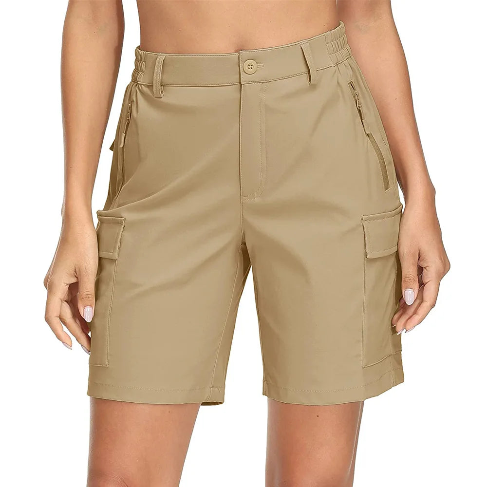 Women's Quick-Dry Hiking Shorts - Waterproof, Lightweight Cargo Shorts with Multi Pockets for Trekking & Camping