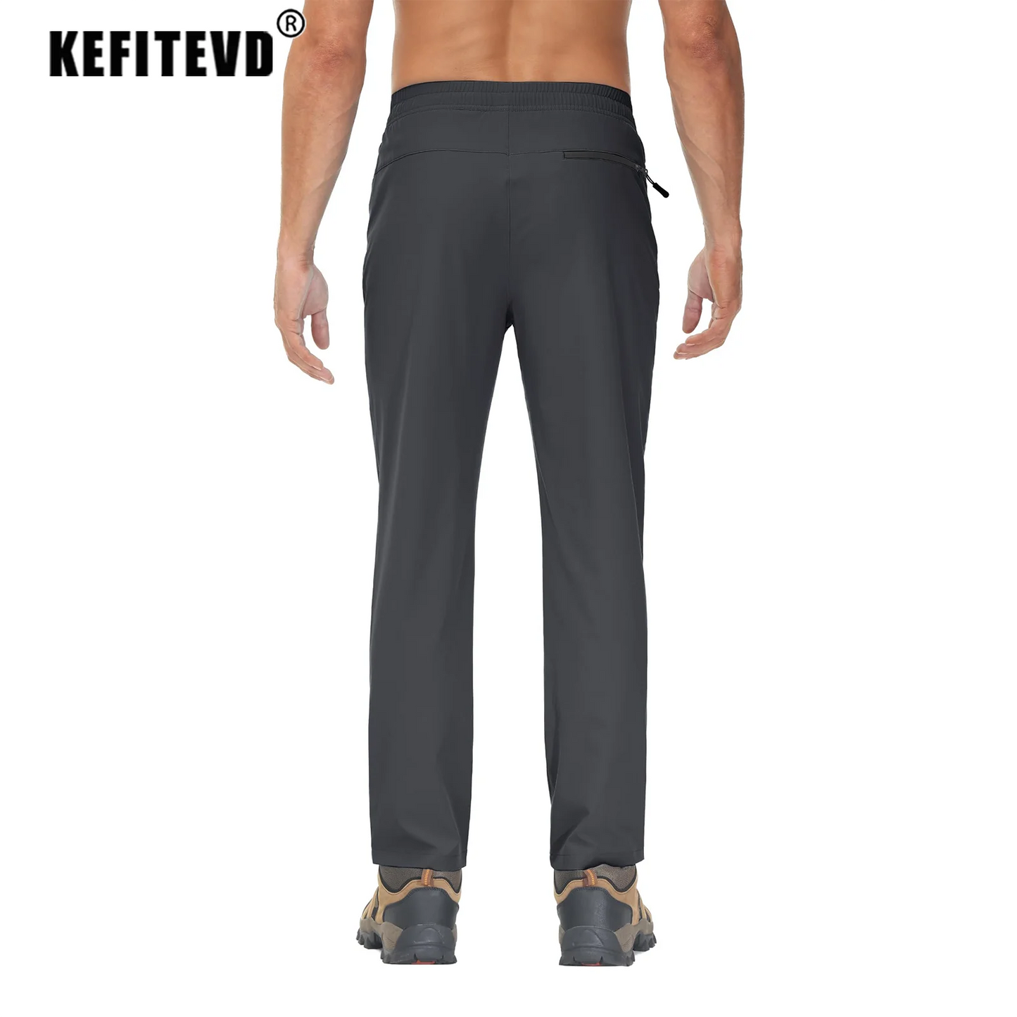 Men's 4-Season Hiking Pants – Quick-Dry, Lightweight Outdoor Trousers for Running, Jogging, Camping, and Sports with Zipper Pockets