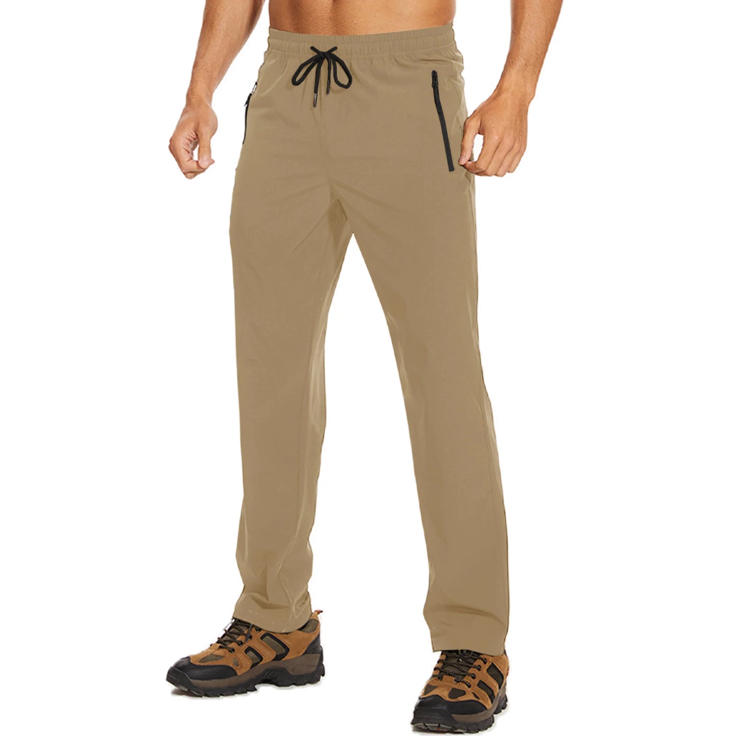 Men's 4-Season Hiking Pants – Quick-Dry, Lightweight Outdoor Trousers for Running, Jogging, Camping, and Sports with Zipper Pockets