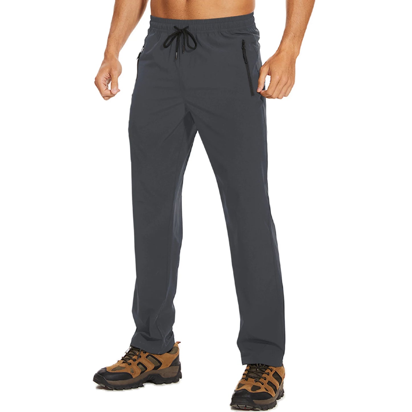 Men's 4-Season Hiking Pants – Quick-Dry, Lightweight Outdoor Trousers for Running, Jogging, Camping, and Sports with Zipper Pockets