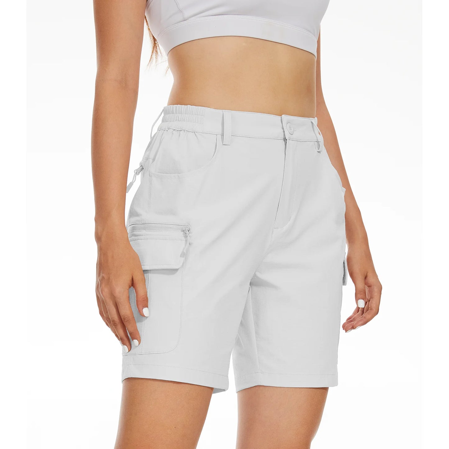 Women's Quick-Dry Hiking Shorts - Lightweight, Water-Resistant, Breathable Cargo Shorts for Outdoor, Running & Golf