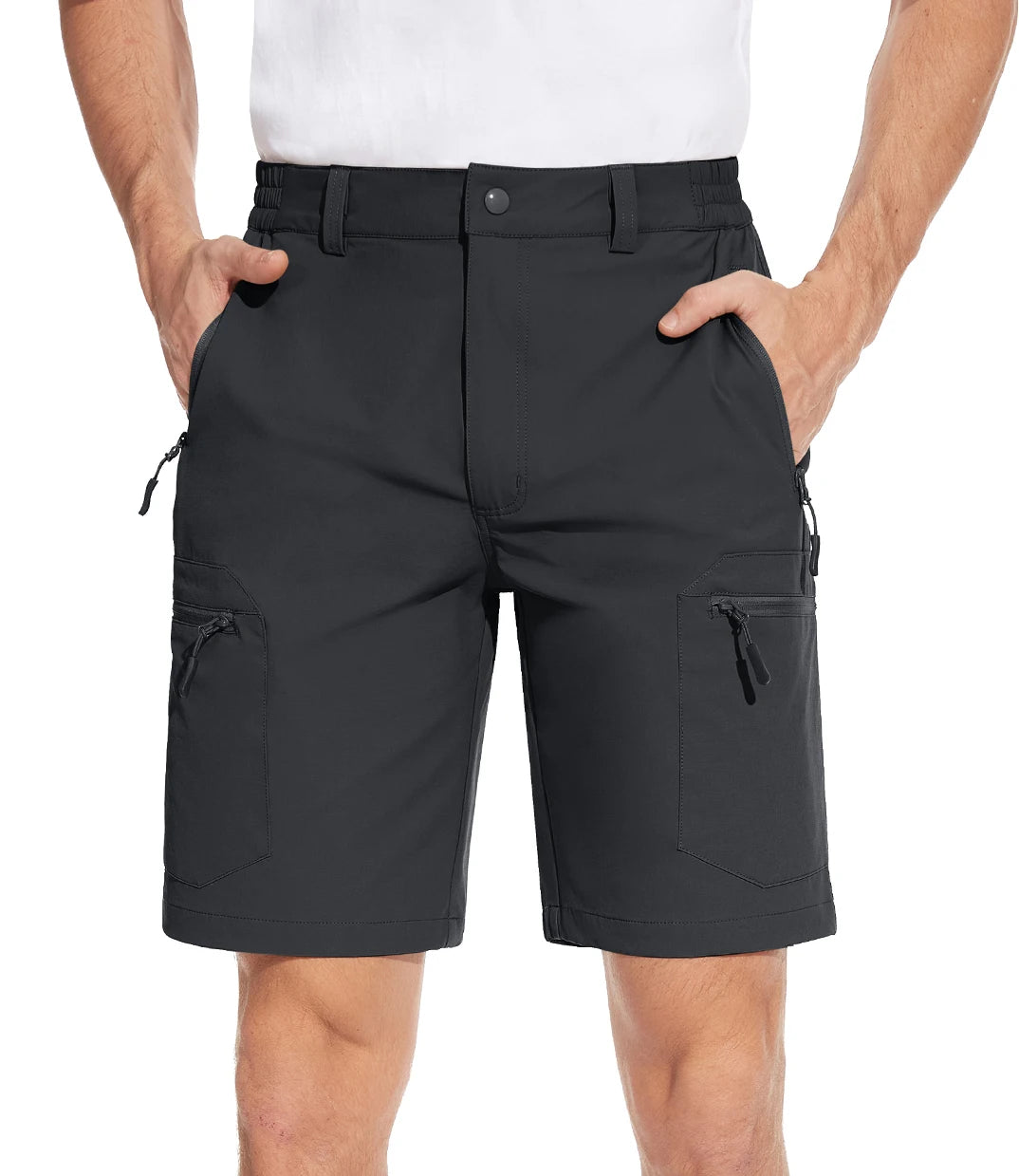 Men's Quick-Dry Hiking Shorts - Outdoor Camping, Fishing & Work Shorts with Zipper Pockets